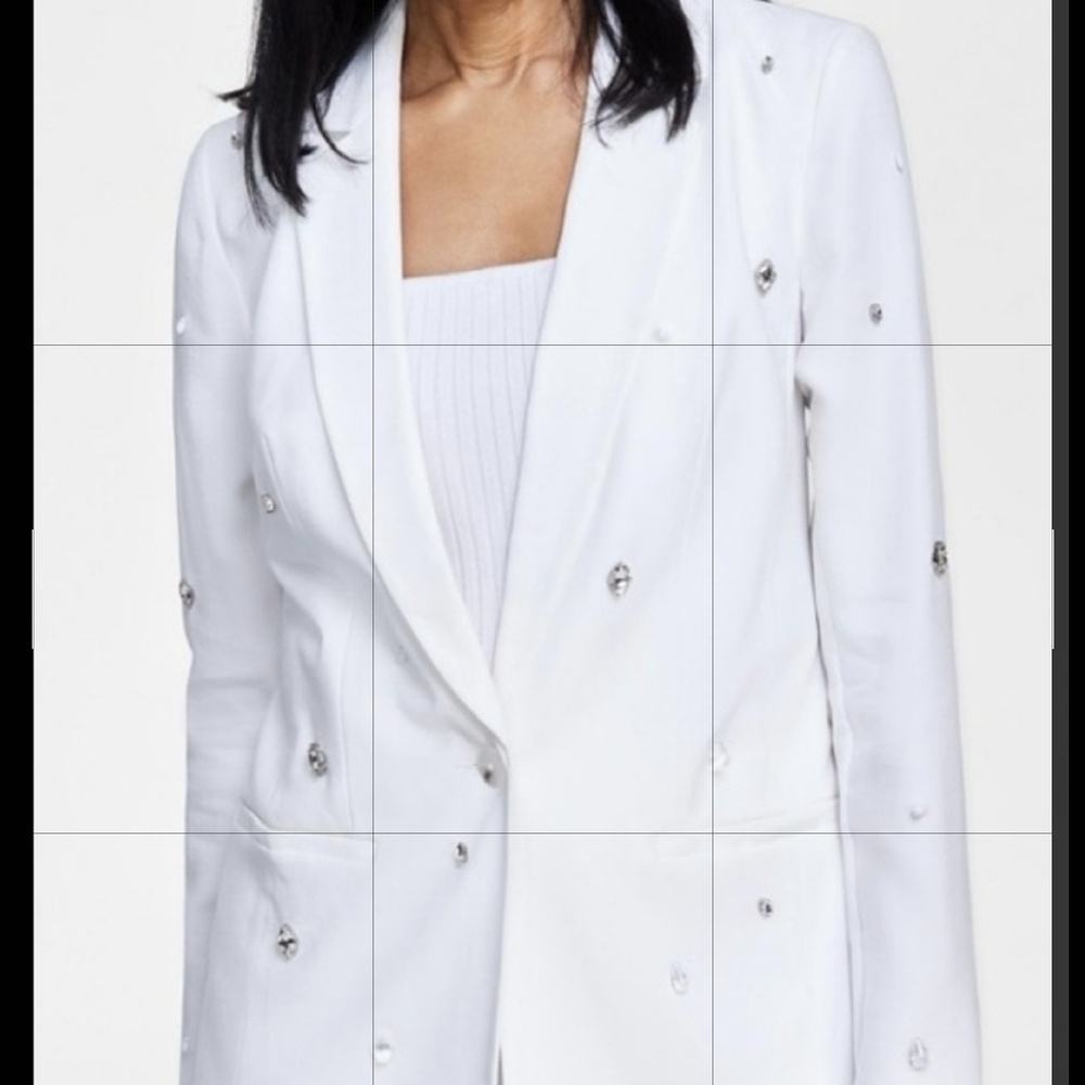 INC International Concepts White Blazer with Embellishments